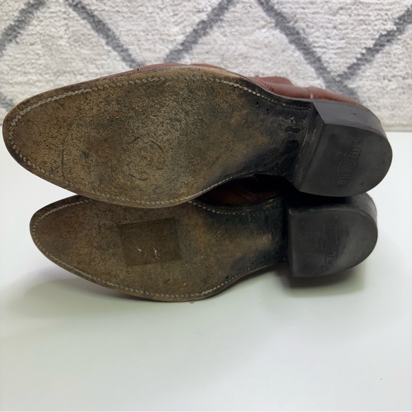 Abilene Men’s 8.5 Side Zip Cowboy Western Ankle Boots Leather Tan Stampede Rodeo - Picture 13 of 13